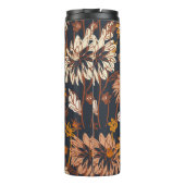 Dahlia en chrysanthema's met een naadloos patroon, thermosbeker (Achterkant)