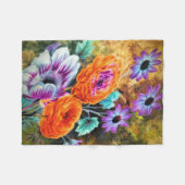 Dahlia en daisy flower garden floral fleece deken (Voorkant (Horizontaal))