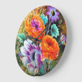 Dahlia en daisy flower garden floral grote klok (Hoek)