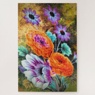 Dahlia en daisy flower garden floral legpuzzel