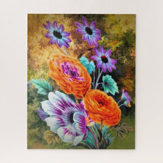 Dahlia en daisy flower garden floral legpuzzel (Verticaal)