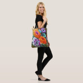 Dahlia en daisy flower garden floral tote bag (Op model)