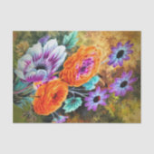 Dahlia en madeliefje bloementuin herfst tissuepapier (Voorkant)