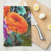 Dahlia en madeliefje bloementuin  theedoek (Quarter Fold)