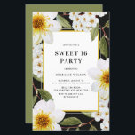 Dahlia en Spirea Botanical Sweet 16 Uitnodiging<br><div class="desc">Nodig familie en vrienden uit voor uw evenement met deze botanische zoete 16-feestuitnodiging. Het beschikt over prachtige illustraties van dahlia's en spira's met groen. Deze florale zoete zestien uitnodiging is perfect voor lente-,  herfst- en tuinverjaardagen.</div>