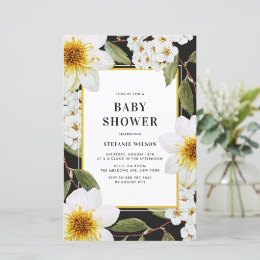 Dahlia en Spirea Botanisch Baby shower (Staand voorkant)