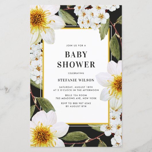 Dahlia en Spirea Botanisch Baby shower (Voorkant)