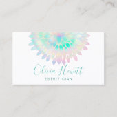 dahlia faux iridescent logo esthetician visitekaartje (Voorkant)