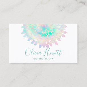 dahlia faux iridescent logo esthetician visitekaartje