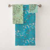 Dahlia floral bathroom towel set bad handdoek (Insitu)