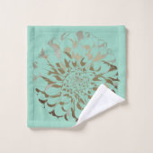 Dahlia floral bathroom towel set bad handdoek (Wasdoekje)
