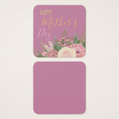 Dahlia floral bouqet/Moederdag Vierkante Visitekaartjes (Voorkant /achterkant)