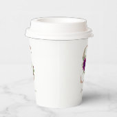 Dahlia floral bouquet roos gold monogram S Papieren Bekers (Rechts)