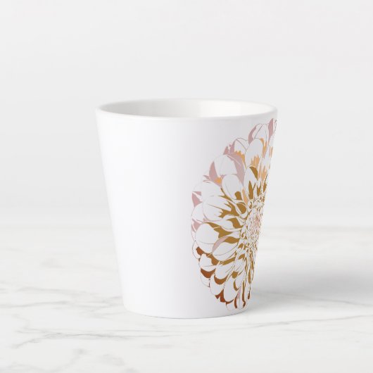 Dahlia floral cup latte mok (Voorkant)