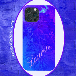 Dahlia Floral Dream Mooie Blues Telefoonhoes Case-Mate iPhone Case