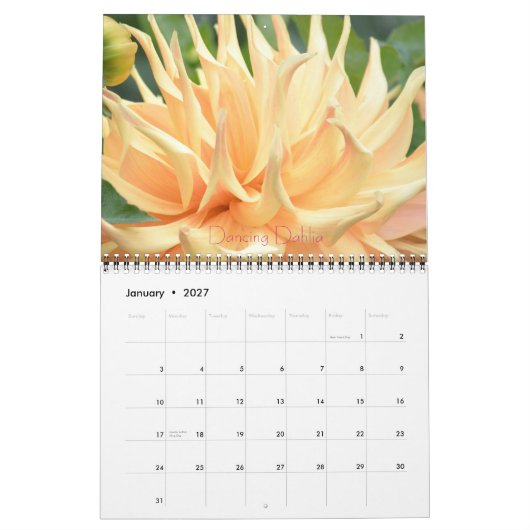 Dahlia Floral Fantasy 2014 Wall Calender Kalender (Jan 2027)