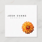 Dahlia Floral Minimalist Square Visitekaartje (Voorkant)