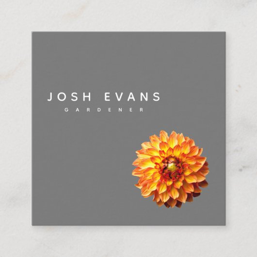 Dahlia Floral Minimalist Square Visitekaartje (Voorkant)
