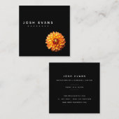 Dahlia Floral Minimalist Square Visitekaartje (Voorkant / Achterkant)