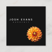 Dahlia Floral Minimalist Square Visitekaartje (Voorkant)