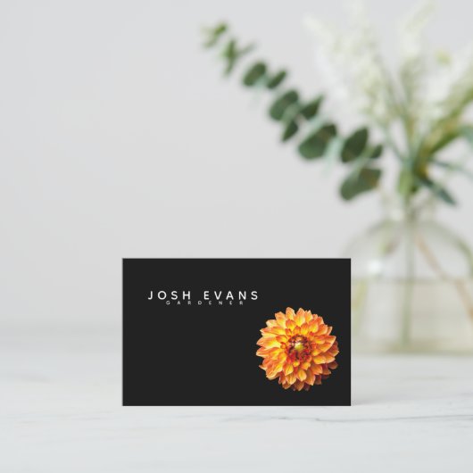 Dahlia Floral Minimalist UK & Euro Visitekaartje (Staand voorkant)