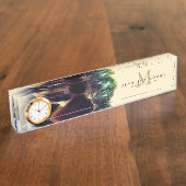 Dahlia Floral Painting Monogram Naambordje (Zijkant)