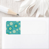 Dahlia Floral Patterned Blue en Cream Etiket (Insitu)
