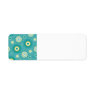Dahlia Floral Patterned Blue en Cream Etiket