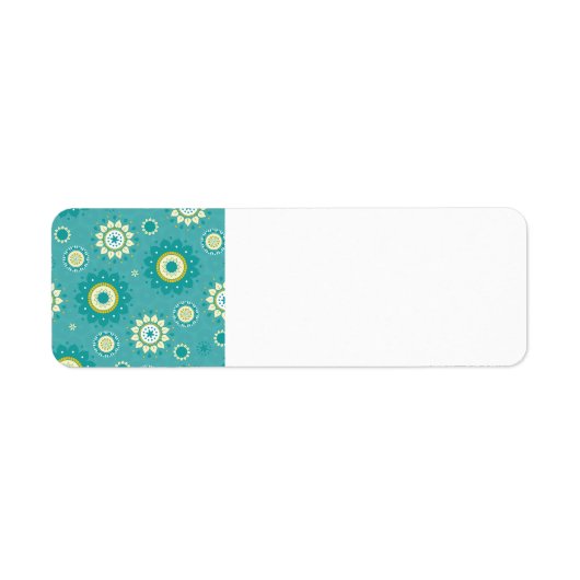 Dahlia Floral Patterned Blue en Cream Etiket (Voorkant)