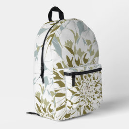Dahlia floral printed backpack bedrukte rugzak