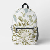 Dahlia floral printed backpack bedrukte rugzak (Voorkant)
