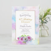 Dahlia Floral Surprise Birthday Dinner Kaart (Staand voorkant)