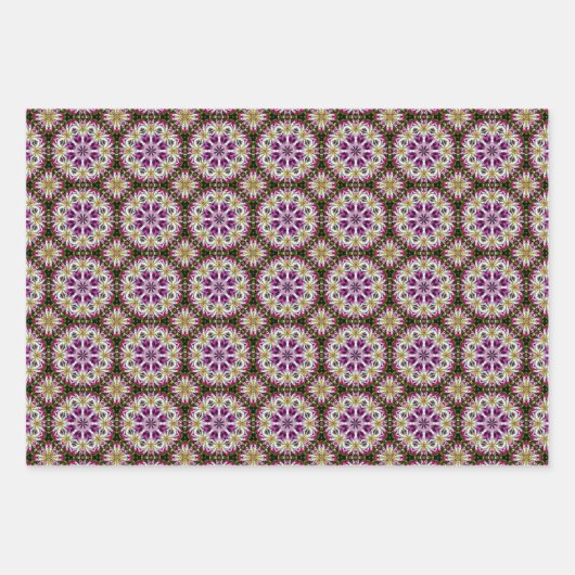 Dahlia Flower Abstract Pattern Inpakpapier Vel (Voorkant)