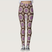 Dahlia Flower Abstract Pattern Leggings (Voorkant)