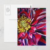 Dahlia flower abstracte originele bloemkunst briefkaart (Voorkant / Achterkant)