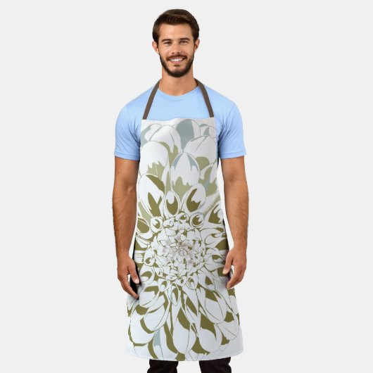 Dahlia flower apron schort (Gedragen)