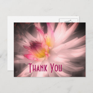 Dahlia Flower Black en White Dank u Briefkaart
