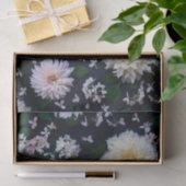 Dahlia Flower Blooms blush on black Tissuepapier (Geschenk)