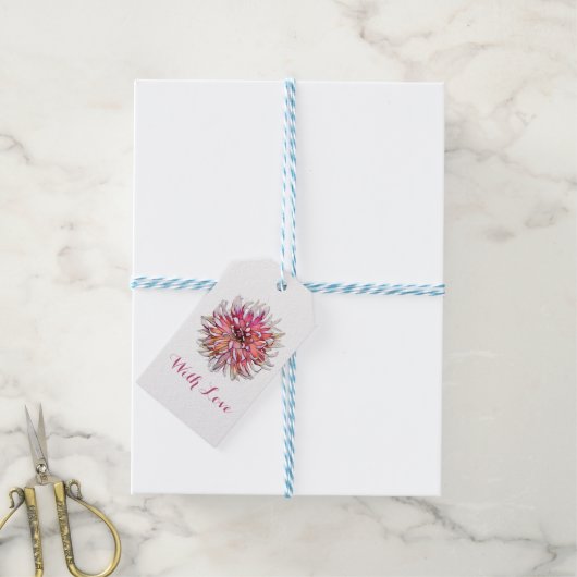 DAHLIA FLOWER CADEAULABEL (Met Touw)