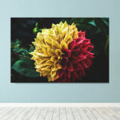 Dahlia flower canvas afdruk (Insitu (Houten vloer))