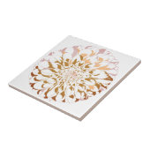 Dahlia flower ceramic accent tile - sepia tones tegeltje (Zijkant)