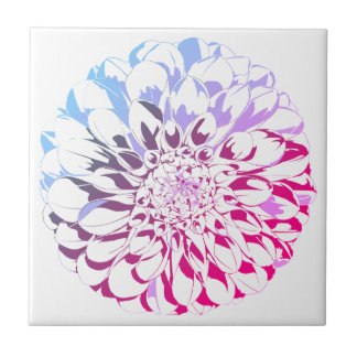Dahlia flower ceramic tile - bright pink tones tegeltje