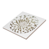 Dahlia flower ceramic tile - brown tones tegeltje (Zijkant)