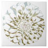 Dahlia flower ceramic tile  tegeltje (Voorkant)