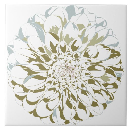 Dahlia flower ceramic tile  tegeltje (Voorkant)