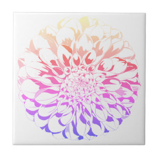 Dahlia flower ceramic tile - violet tones tegeltje