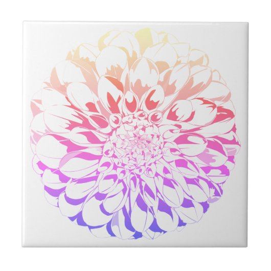 Dahlia flower ceramic tile - violet tones tegeltje (Voorkant)
