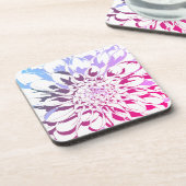 Dahlia flower coaster set bier onderzetter (Linkerzijde)
