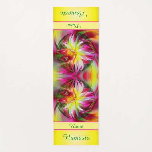 Dahlia Flower Floral Abstract gepersonaliseerd Yogamat (Voorkant)