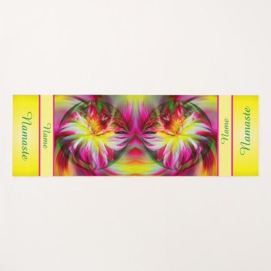 Dahlia Flower Floral Abstract gepersonaliseerd Yogamat (Voorkant (horizontaal))